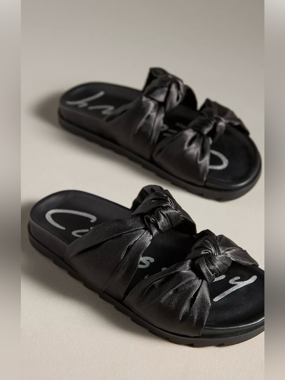 Circus by Sam Edelman Black Double Knot Slide Sandals